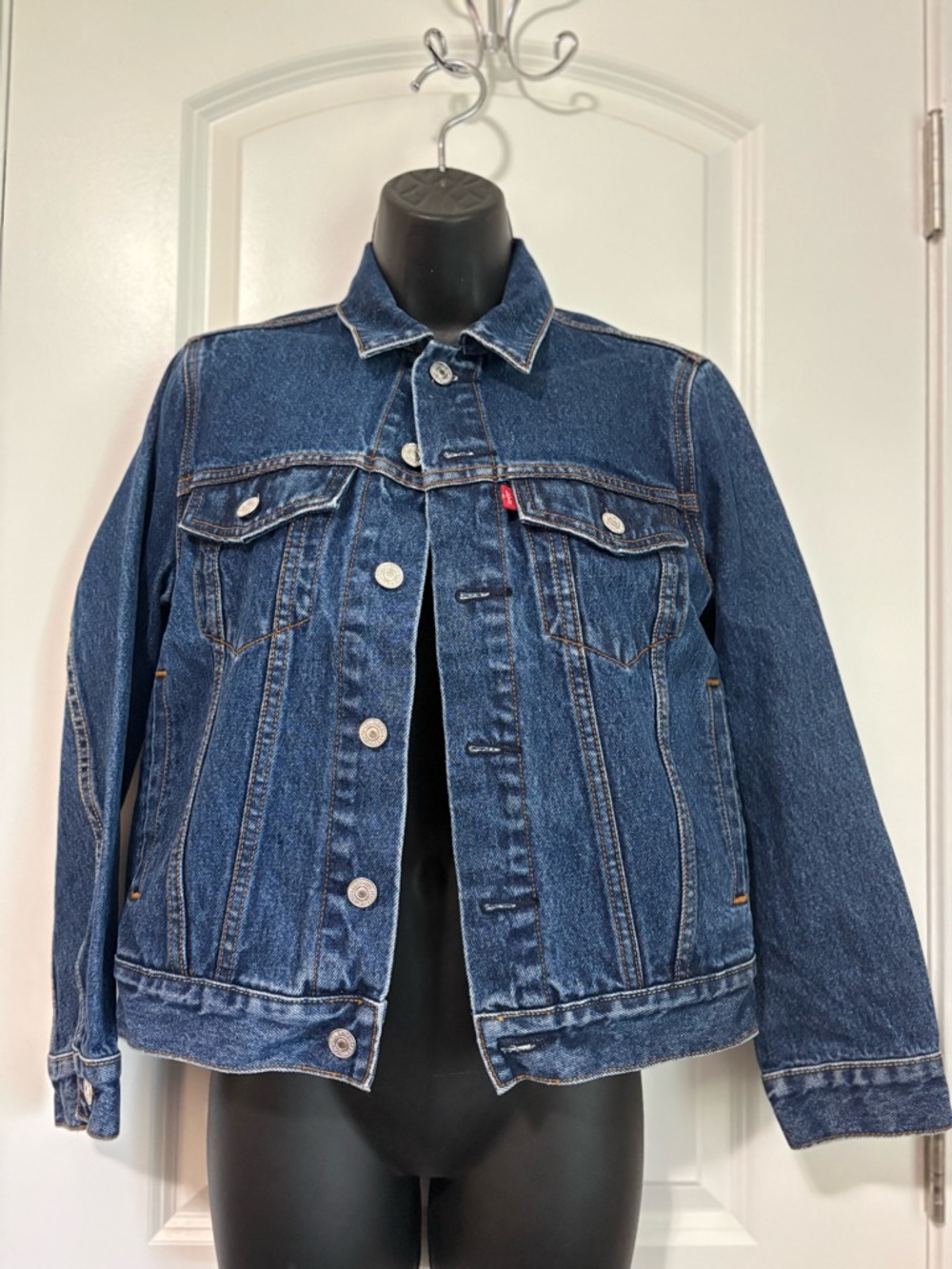 Vintage 90s Levi’s Denim Trucker Jacket  Women Medium Blue Jean 57511